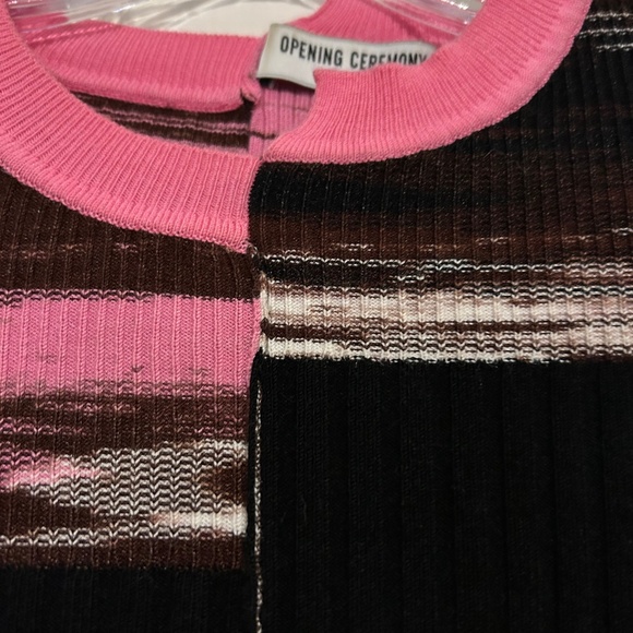 Opening Ceremony Multicolored Space Dyed Sweater Size S Asymmetrical ~ Stripes! - Picture 2 of 4